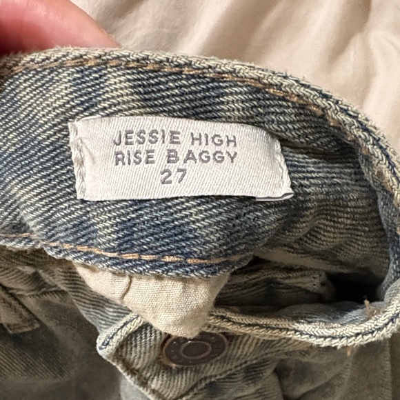 PacSun Faded Blue Denim Pants- Jessie High Rise Baggy - Picture 3 of 11